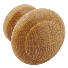 Turned Knob Wood Ø 34 mm End Grain Clear lacquered