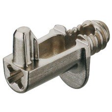 Shelf Support Plug in with Thread for Ø 5 mm Hole and with Shelf-Fixing Lug For wooden shelves Nickel plated