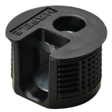 Connector Housing Plastic without Ridge Flush-Fitting Rafix-20 without plug without ridge with tightening element For wood thickness from 19 mm dim. A 9.5 mm drilling depth X 14.2<sup>+0.2</sup> black