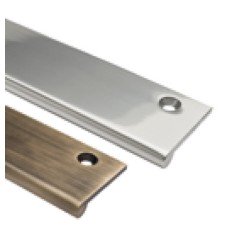 Edge Pull Handle Solid Brass 38 x 3 mm Length 50-200 mm For 18 mm thick profiles Length 200 mm copper finish