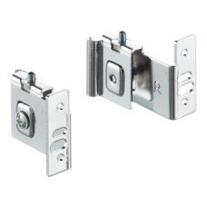 Door Front Fixing Bracket One Set Polished chrome plated steel
