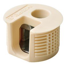 Connector Housing Plastic without Ridge Flush-Fitting Rafix-20 without plug without ridge with tightening element For wood thickness from 19 mm dim. A 9.5 mm drilling depth X 14.2<sup>+0.2</sup> beige