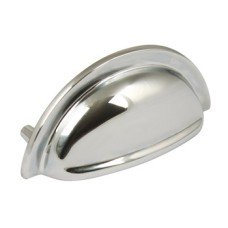 Cup Pull Handle Zinc Alloy Fixing Centres 76 mm Henrietta Polished chrome finish