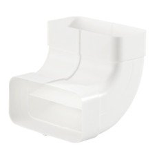 Ducting Tube Vertical Bend White Plastic System 125/150 System 125 height x width 82 x 174 mm