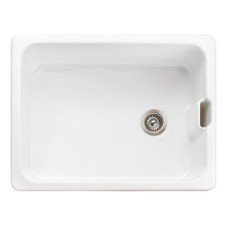 Sink Single Bowl Rangemaster Farmhouse Belfast CFBL595AN Fire-clay ceramic sink undermount White
