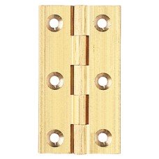 Broad Style Hinge 64 x 35 mm Brass With brass pin Self colour