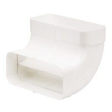 Ducting Tube Vertical Bend White Plastic System 125/150 System 150 height x width 94 x 227 mm