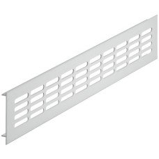 Ventilation Grille for Recess Mounting Height 130 mm With 40 x 7.5 mm Oval Slots Arranged in Parallel Ventilation area 142 cm2 length 300 mm flange length 278 mm recessed height 114 mm flange depth 15 mm silver F1