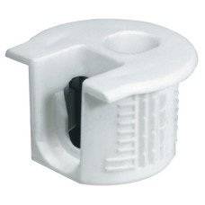 Connector Housing Plastic Rafix-20 With and without dowel with and without ridge with tightening element For wood thickness 16 mm dim. A: 8.0 mm drilling depth X 12.7<sup>+0.2</sup> white