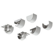 End Cap Set for Loox Drawer Profile Loox 2194 Silver coloured finish