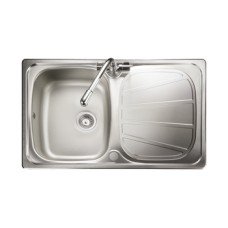 Sink Compact Single Bowl and Drainer Rangemaster Baltimore BL8001 Stainless steel sink top mount Reversible drainer