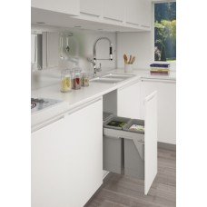 Pull Out Waste Bin for Door Front Mounting Stanto For cabinet width 400 mm min. installed height 500 mm 2x 24 l