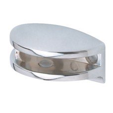 Shelf Support Clamp Design 24.5 mm Screw Fixing for Glass Shelves Polished chrome