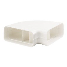 Ducting Tube Horizontal Bend White Plastic System 125/150 System 150 height x width 94 x 227 mm