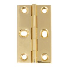 Butt Hinge with Elongated Screw Holes Brass 64 x 35 mm Satin chrome