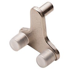 Shelf Clamp Support Plug in for Glass Shelves 6-10 mm Thick and Ø 5 mm Holes Steel Nickel plated