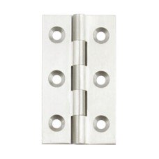 Broad Style Hinge 51 x 29 mm Brass With brass pin Satin chrome
