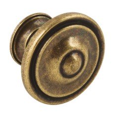 Knob Zinc Alloy Albano Bronzed and brushed Antique brass Ø 30 mm