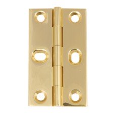 Butt Hinge with Elongated Screw Holes Brass 75 x 42 mm Polished chrome