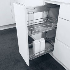 Storage Basket Set for Cabinet Width 300 mm Vauth-Sagel VS SUB Side Basket width 230 mm height 84 mm premea grey solid base silver wire