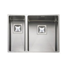 Sink 1.5 Bowl Rangemaster Atlantic Kube KUB3418 Stainless steel sink undermount Half bowl on left