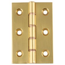 Butt Hinge DPBW Brass Square corners Length x width: 76 x 50 mm polished