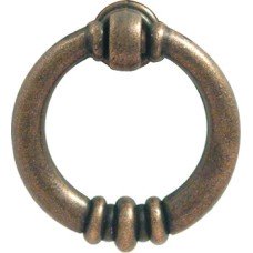 Drop Ring Handle Zinc Alloy Fixing Centres 38 mm Antique brass
