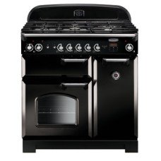 Range Cooker Dual Fuel 900 mm Rangemaster Classic 90 CLA90DFFBL/C - Black finish chrome trim
