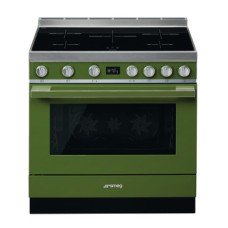 Range Cooker Induction Pyrolytic Multifunctional Single Cavity 900 mm Smeg Portofino CPF9IPOG - Olive