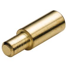 Shelf Support Plug in for Wooden Shelves and Ø 5 mm Hole with Stop for wooden shelves Brass plated