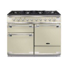 Range Cooker Dual Fuel 1092 mm Rangemaster Elise 110 White finish brushed chrome trim