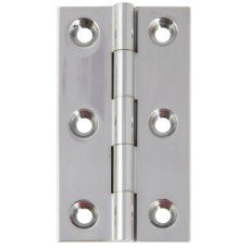 Broad Style Hinge 64 x 35 mm Brass With brass pin Polished chrome