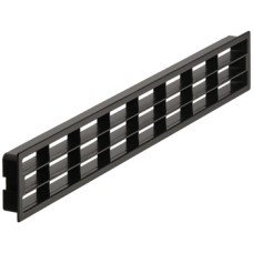 Ventilation Grille Plastic with Fixing Clips and with Louvres Over 200 cm² ventilation area Black finish length 458 mm