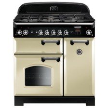 Range Cooker Dual Fuel 900 mm Rangemaster Classic 90 CLA90DFFCR/C - Cream finish chrome trim