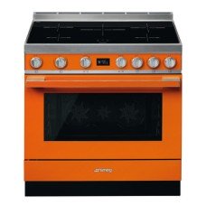 Range Cooker Induction Pyrolytic Multifunctional Single Cavity 900 mm Smeg Portofino CPF9IPOR - Orange