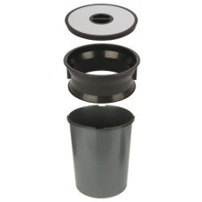 Worktop Waste Bin for Mounting in Ø 276 mm Hole 1x 13 Litre Bin Black plastic