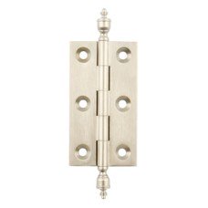 Butt Hinge Steeple Finial 63 x 35 mm Brass Unwashered Polished chrome