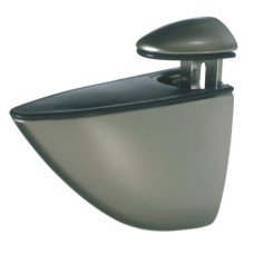 Shelf Support Clamp Design 106 mm Screw Fixing for Glass or Wooden Shelves Brushed nickel