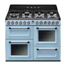 Cooker Dual Fuel Traditional Four Cavity Gas Hob 1100 mm Smeg Victoria TR4110AZ - Pastel blue