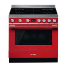 Range Cooker Induction Pyrolytic Multifunctional Single Cavity 900 mm Smeg Portofino CPF9IPR - Red