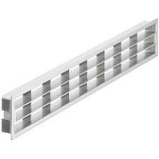 Ventilation Grille Plastic with Fixing Clips and with Louvres Over 200 cm² ventilation area Matt silver coloured finish length 458 mm