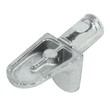 Shelf Support Plug in for Wooden Shelves and Ø 5 mm Holes with Twin Grooves Zinc alloy Nickel plated