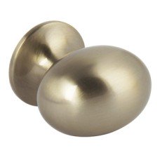 Knob Zinc Alloy Ø 25 mm Oval Stainless steel effect