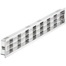 Ventilation Grille Plastic with Fixing Clips and with Louvres Over 200 cm² ventilation area Polished chrome plated finish length 458 mm