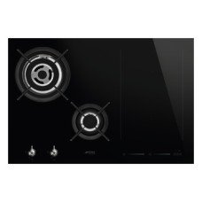 Hob Mixed Fuel with Gas Burners and Induction Multizone 750 mm Smeg Classic PM3743D - Straight edge glass