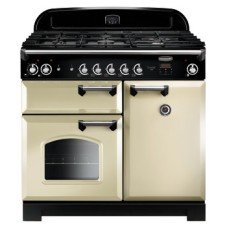 Range Cooker Dual Fuel 994 mm Rangemaster Classic 100 CLA100DFFCR/C - Cream finish chrome trim