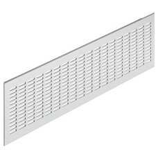 Ventilation Grille for Recess Mounting Length 480 mm Recessed Length 436 mm With 20 x 3 mm Oval Slots Arranged in Parallel Ventilation area 100.2 cm2 height 80 mm flange height 65 mm bronze