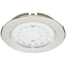 LED Downlight 12 V Ø 68 mm Rated IP20 Loox Compatible LED Metris Energy efficiency class: A Stainless steel coloured finish cool white 4500 K