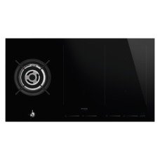 Hob Mixed Fuel with Gas Burners and Induction Multizone 900 mm Smeg Classic PM3953D - Straight edge glass