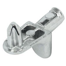 Shelf Support Plug in for Wooden Shelves and Ø 5 mm Holes with Recessed Seat For plug fitting into drill hole Ø 5 mm Nickel plated